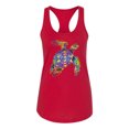 thumbnail image 2 of Wild Bobby, Colorful Rainbow Sea Turtle Animal Lover Ladies Racerback Tank Top, Red, X-Large, 2 of 3