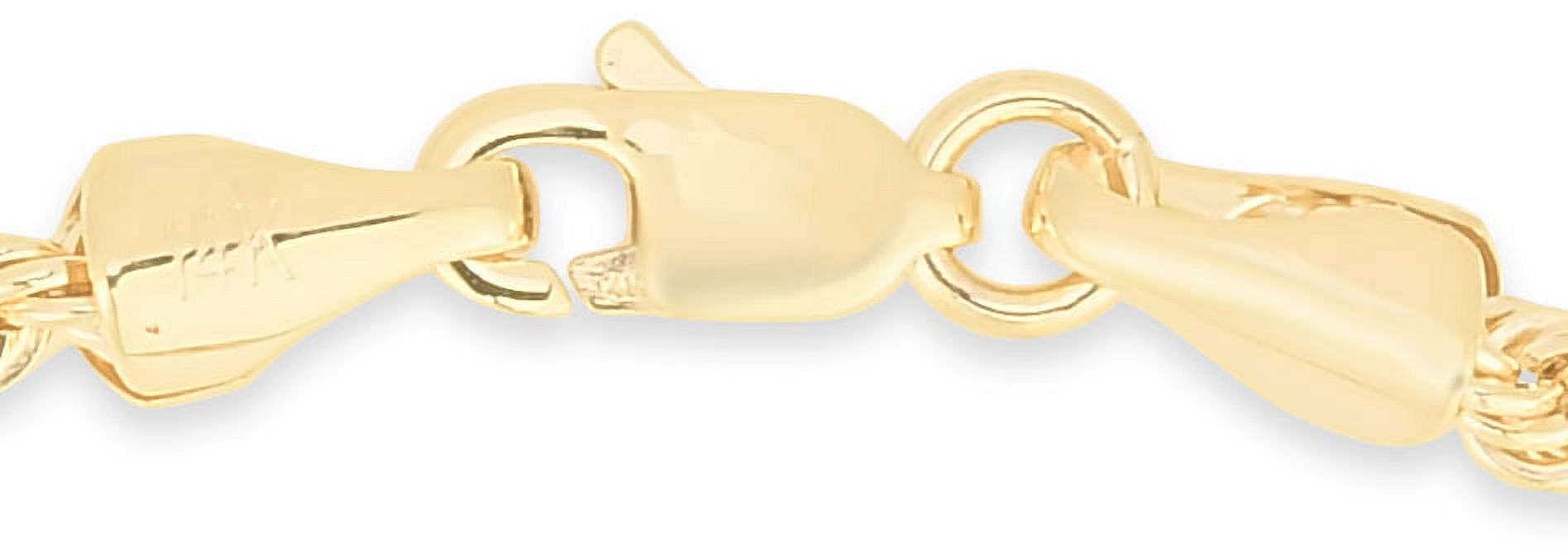 Brilliance 14KT Yellow Gold 7.5" Rope Bracelet