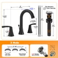 thumbnail image 3 of Sunrinx 8 Inch Widespread Bathroom Faucet Matte Black 3 Hole Dual Handle Swivel High Arc Drain, 3 of 12