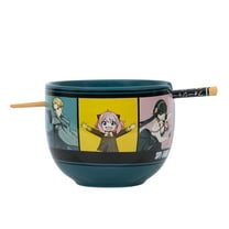 Spy x Family Character Grid 20-Ounce Ceramic Ramen Bowl and Chopstick Set