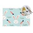 thumbnail image 4 of YFYANG Washable Heat-Resistant Placemats, 70% PVC/30% Polyester, Carrot Bunny Doodle Kitchen Table Mat, 12" x 18" 4 Piece, 4 of 6