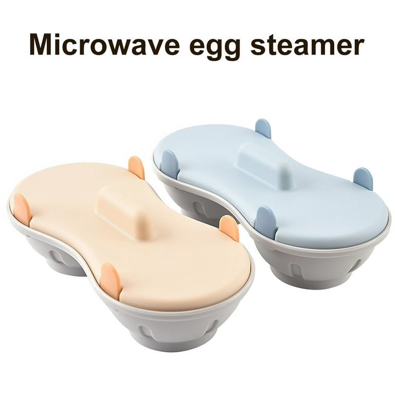 Microwave Double Egg Poacher Maker Poached Eggs Cooker Steamer