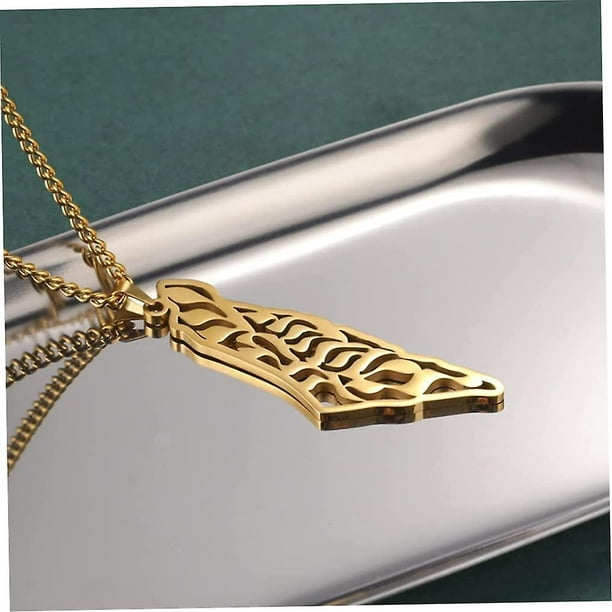 Map Of Palestine Pendant Necklaces Fashion Long Chain Pendant Necklace For  Women Men Middle East Jewelry Golden,simple Jewelry 