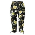 thumbnail image 2 of Eashery Womens Capri Pants Casual Pants Light Baggy Jogger Relaxed Mid-Rise Stretch Work Pants Womens Trouser Pants (Print Color,Yellow,XL), 2 of 4