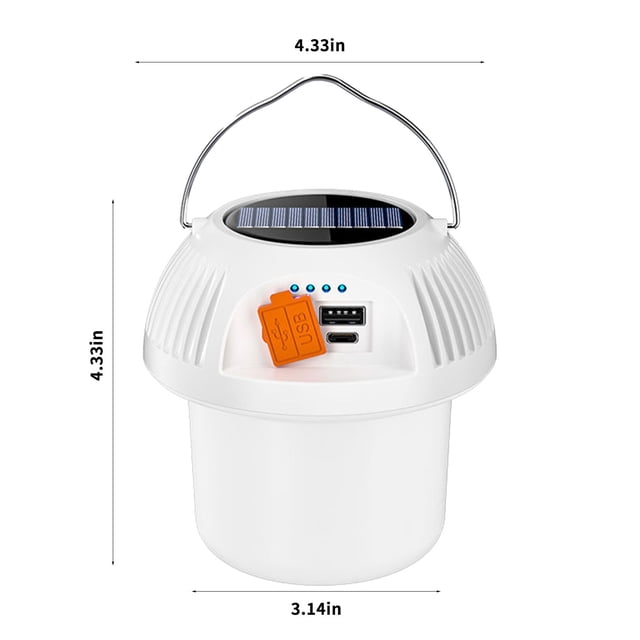 Lksixu Car Accessories Camping Lantern Solar Rechargeable, LED Tent Light Bright for Camping Power Bank USB TpyeC Universal Car Interior Accessory