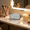 thumbnail image 4 of Digital LED Alarm Clock with Date and Temperature Display, Black Plastic, Adjustable Brightness, DST Auto-Set, Battery or AC, 3 AAA, 4 of 6
