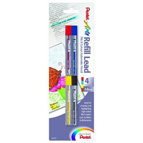 Pentel Arts 8 Colour Refill Lead, Assorted Colors