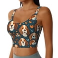 thumbnail image 2 of Fotbe Cute Puppy Sujetador Deportivo Largo sin Aros para Mujer con Almohadillas y Soporte Medio, Transpirable y Absorbente, Camiseta Tipo Chaleco o Tank Top-Medium, 2 of 8