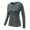 Gray, variant on Women Compression Quick-Dry T-shirts Long Sleeve Activewear Tight Fitness Yoga Tops