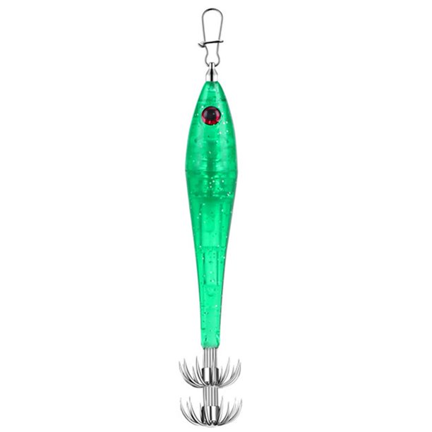 Señuelos de pesca Luz 3D Simulación Ojo Pesca Calamar Gancho LED Pesca (verde)
