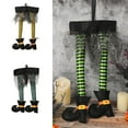 thumbnail image 6 of Uutvery Halloween Witch Legs Ornament Plush Witch Legs with Shoes for Halloween Wreath Crafts Wicked Witch's Leg Props Novelty Hanging Car Trunk Yard Decor Halloween Party Home Decor Supplies, 6 of 6