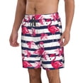 thumbnail image 2 of Kdxio Flamingos Pattern Mens Casual Shorts - Drawstring Summer Beach Sports Shorts for Men, 2 of 9