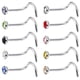 thumbnail image 2 of 10 piercings para la nariz de acero inoxidable con diamantes de imitación de 18 g, multicolor, 3 mm 3.0mm, 2 of 5