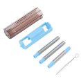 thumbnail image 3 of Straw, Environmental Protection Foldable Straw Stainless Steel Easy To Clean With Cleaning Brush For Office, 3 of 8