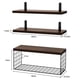 thumbnail image 3 of Repisas Flotantes, 3PCS Repisas para Baño con Cesta de Alambre, Recamara, Cocina, Sala, Fáciles de Instalar, 40x15.2 CM (Marrón), 3 of 8