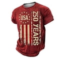 thumbnail image 2 of Usa 250Th Anniversary Shirt Men's Casual Short Sleeve Breathable Comfort Tee Daily Couples 4Th of July Tshirt Red XXL, 2 of 6