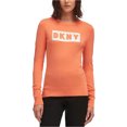 thumbnail image 1 of DKNY Chandail à Logo Bloc pour Femmes, Orange, Grand, 1 of 1