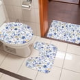 thumbnail image 5 of Blue Daisy Bathroom Rugs Set Farmhouse Flowers Floral Non Slip Absorbent Soft Bath Mats 3 Piece Set with Bathroom Rug, U-Shaped Floor Mat, Toilet Seat Cover Large Size, 5 of 9