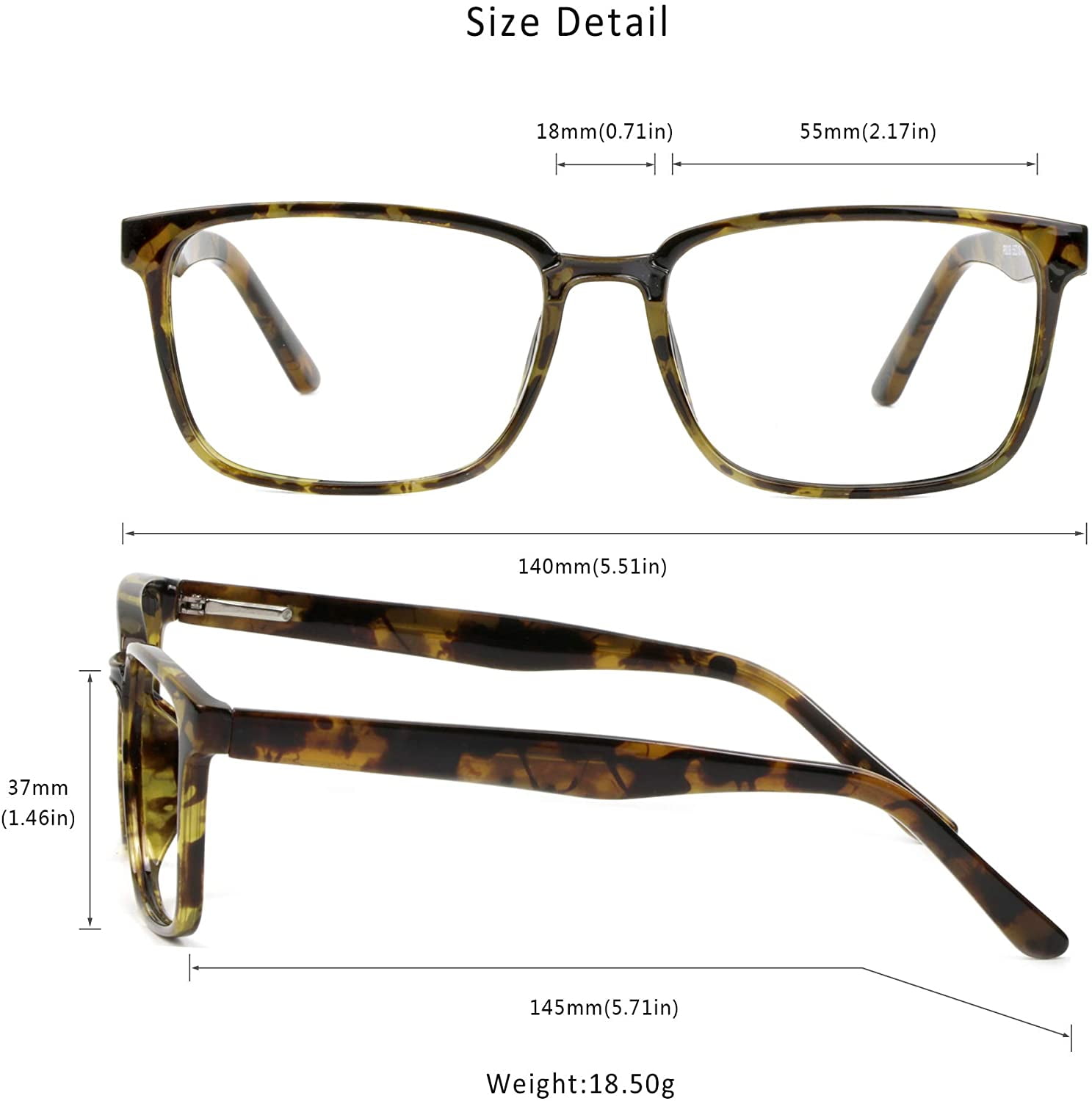 Reading Glasses with Flexible Spring Hinge, Blue Light Blocking Glasses for Women and Men, Anti eyestrain (Tortoise, +1.25 Magnification)
