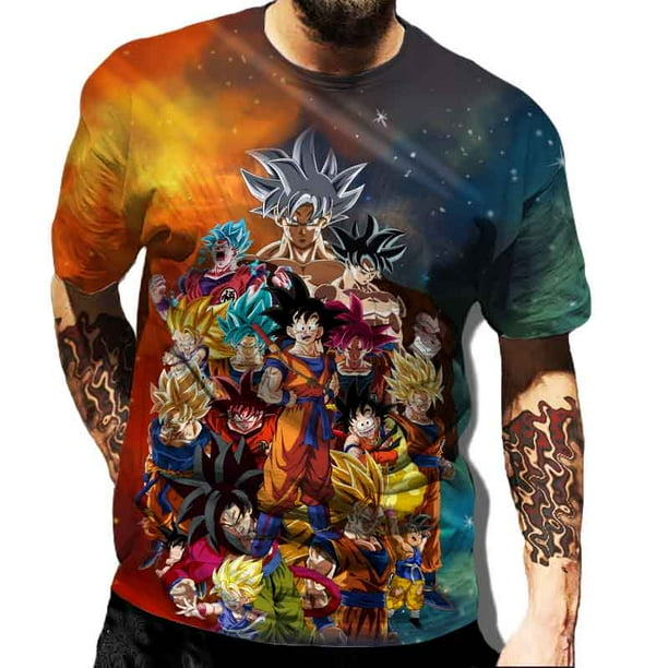 Camiseta con estampado 3d de Dragon Ball Son Goku para hombre, camiseta informal a la moda de verano, ropa para niño, camiseta para hombre TopXL heqiyong CONDUJO
