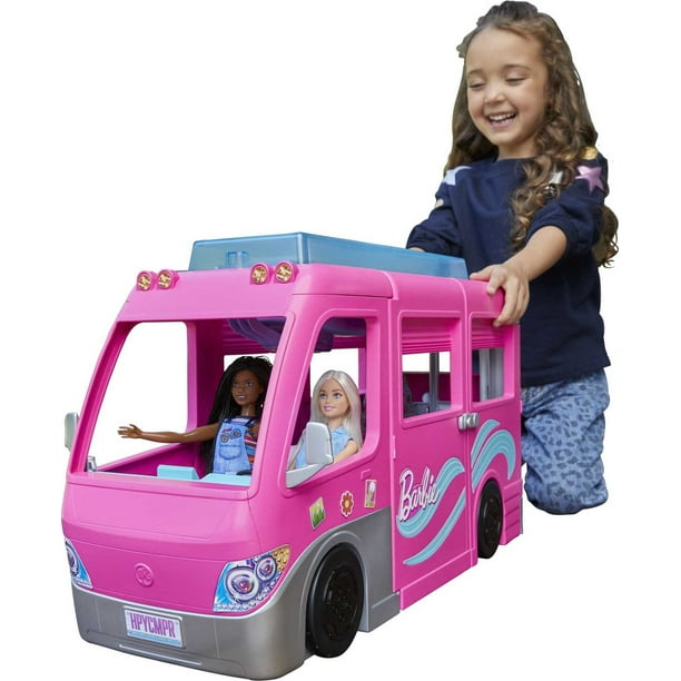 Barbie Vehicle with 60 Accessories Including Pool and 30-inch Slide Walmart.com
