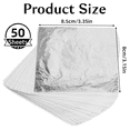 thumbnail image 1 of 8.5cm Silver Foil Sheets - 50 Pieces with Bright Texture, 1 of 7
