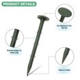 thumbnail image 2 of Uxcell 8-Pack Survey Markers Garden Stakes, 1.3 x 6.3 Inch Plastic Low Profile Survey Stakes Anchors Spikes for Tarpaulin/Lawn Border [Green], 2 of 6