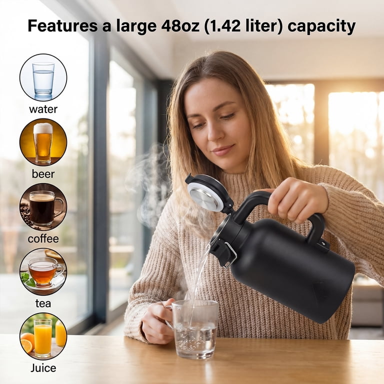 Ozark Trail 48oz Stainless Steel Insulated Growler, Leak-Proof