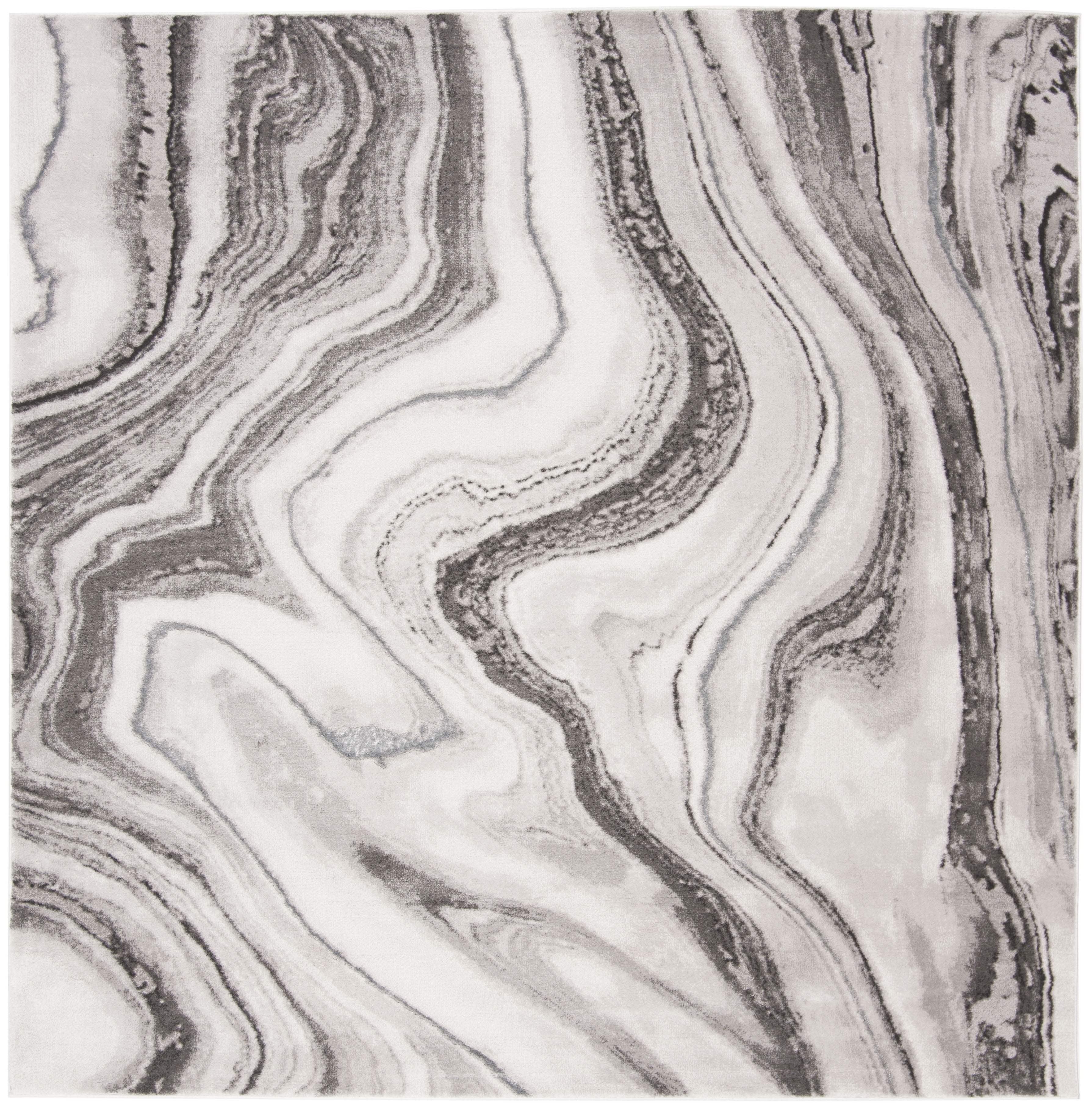 SAFAVIEH Craft Angjelko Abstract Area Rug, Grey/Silver, 6'7" x 6'7" Square
