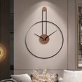thumbnail image 1 of Reloj de pared YISITEONE, tamaño mediano, decorativo, metal y nogal, 24,4 x 17,7 cm, 1 of 7