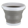 thumbnail image 2 of Large Capacity Foldable Sand Buckets Household Leakproof Buckets Excellent for Gardening House Cleaning  Gray 10L, 2 of 8