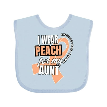 

Inktastic I Wear Peach For My Aunt Gynecologic Cancer Awareness Gift Baby Boy or Baby Girl Bib