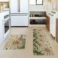 thumbnail image 2 of Daisy Bloom Spring Kitchen Mats Set of 2, Seasonal Home Decor Leaves Low-Profile Kitchen Rugs for Floor - 17x29 and 17x47 Inch, 2 of 6