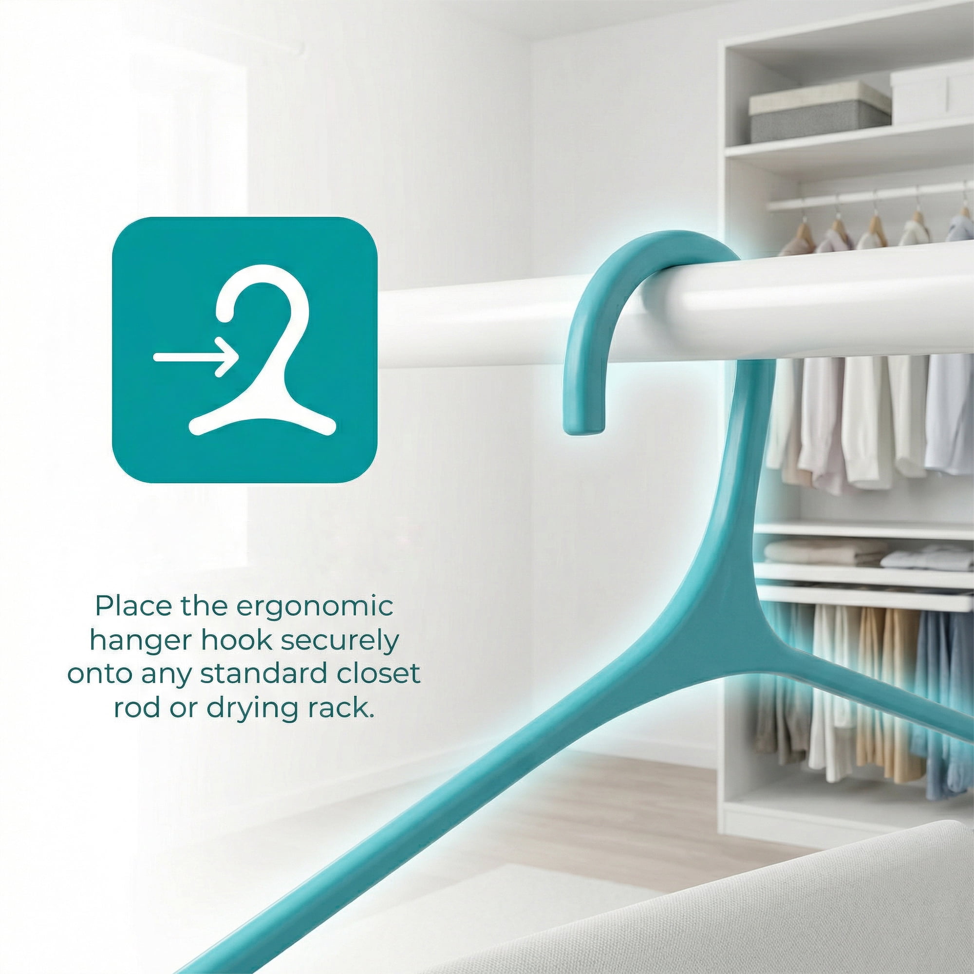 Unique Bargains 10Pcs Plastic Nonslip Hangers With Pinch Clips Dark teal