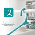 thumbnail image 4 of 10 Packs Plastic Non-Slip Hangers with Pinch Clips, Durable Space Saving Clothes Hangers for Clothing Dark teal, 4 of 6