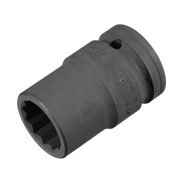 Unique Bargains 3/4' Drive 20mm 12-Point Impact Socket, CR-MO Steel 56mm Length, Standard Metric Sizes