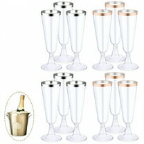 ACDANC 12Pcs Champagne Flutes Plastic 5 oz Toss-Away Base Martini Glasses Martini Glasses Plastic Disposable for Parties Wedding Decoration Friend Gathering Mix3