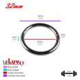 thumbnail image 3 of Leluv Stainless Steel Penis Rings (Silver) | 32mm Inside Diameter | 5mm Round Gauge | Enhance Pleasure & Performance, 3 of 3