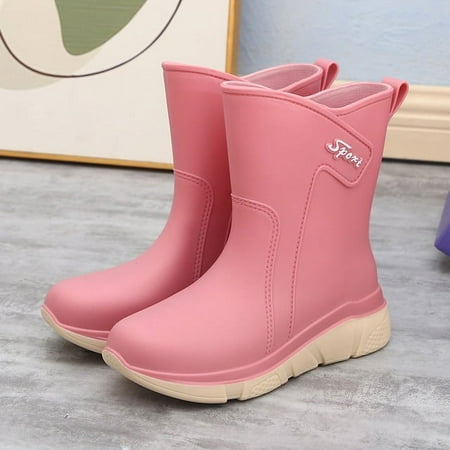 

Fashion Women‘s Rain Boots Mid-Tube Rain Boots PVC Thick-Soled Outer Wear Non-Slip Rubber Shoes Waterproof Outdoor Shoes 36-40