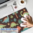 thumbnail image 4 of Long Mouse Pads for Desk,DarkBrown Cartoon Dinosaurs Forest Desk Mats on Top Of Desks, Desk Mouse Pad Extra Large with 3mm Non-Slip Base and Stitched Edge for Gaming,Work,Home 31.5"x11.8", 4 of 5