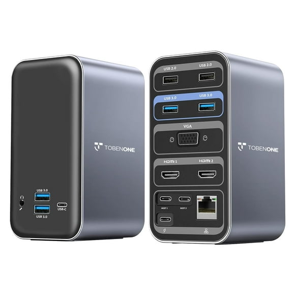 Estación de acoplamiento USB C con doble monitor para MacBook Pro/Air
