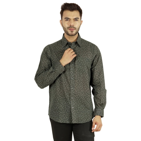 Bestman Printed Shirt For Mens Full Sleeves With Cuff Slub Cotton Shirt Office Wear