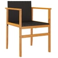 thumbnail image 4 of vidaXL Patio Chairs 2 pcs Black Poly Rattan&Solid Wood, 4 of 10
