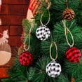 thumbnail image 7 of Farmhouse Buffalo Plaid Fabric Ball Ornament Decorative Plaid Ball Ornaments Hanging Ornament for Farmhouse Decoration Supplies (White and Black,12 Pieces), 7 of 7
