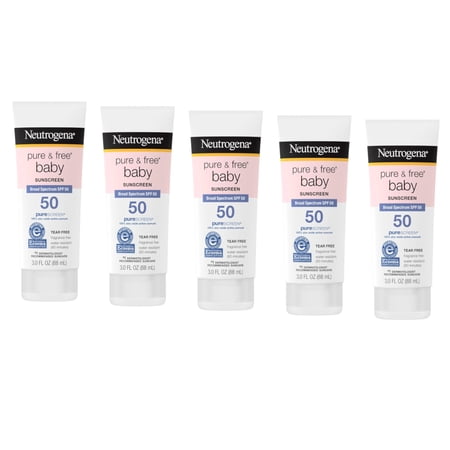 5 Pack Neutrogena Pure & Free Baby SPF 50 Sunscreen 3 Ounce