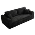 thumbnail image 5 of CQSXDA 3 Seater Corduroy Boneless Couch, 26.4 Inch Cloud Sofa with Deep Seat & 2 Pillows for Living Room，Black, 5 of 6