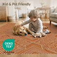thumbnail image 4 of ODIKA 3'x5' Washable Accent Rug Pet Friendly, Non-Shedding Mat Orange Symmetrical Halloween Terracotta Motifs Repeating Bathroom for Bedside, Nursery Room, 4 of 7