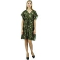 thumbnail image 6 of Bimba Womens Satin Kimono Floral Green Bridesmaid Drawstring Cover Up Kaftan-26, 6 of 8