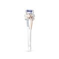 thumbnail image 5 of Angara Natural 0.5 Ct. Tanzanite with Diamond Three Stone Ring in 14K White & Rose Gold for Women (Ring Size: 3.5), 5 of 11