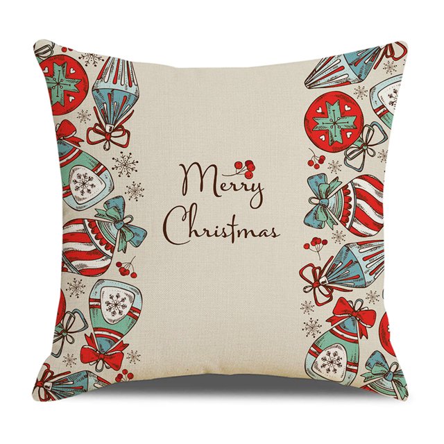 Ounissouiy Funda de almohada navideña con estampado de Navidad, funda de cojín para sofá, funda de almohada decorativa para el hogar, sofá, Navidad, Kits de decoración para fiestas No.15